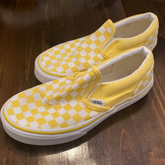 yellow checkered vans size 3